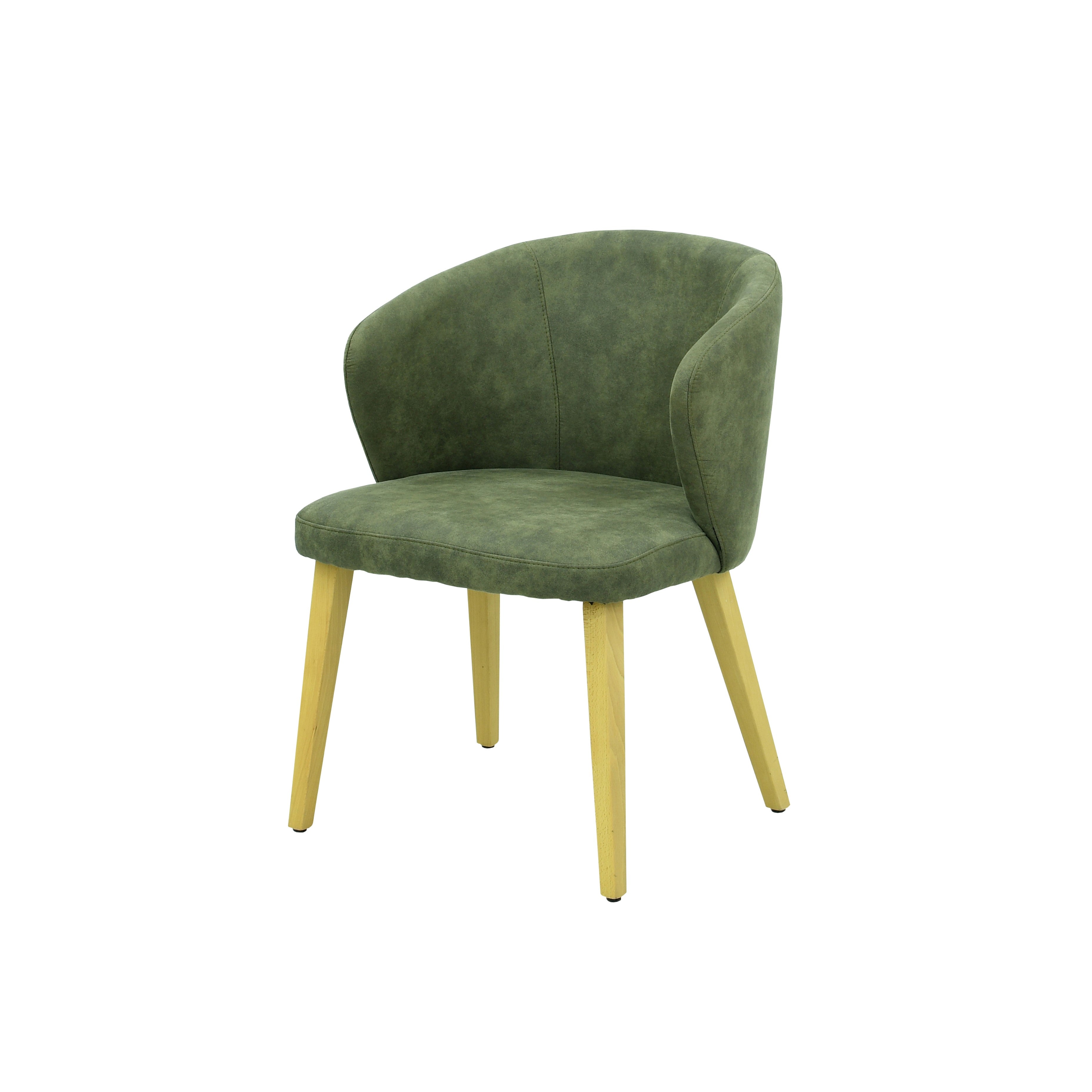 Dining chair in fabric or leather with wooden legs | Model BRUNO